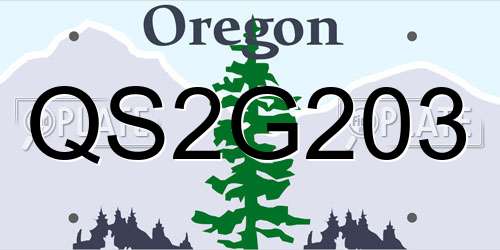 QS2G203 Oregon License Plate