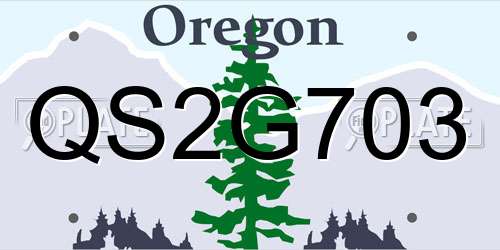 QS2G703 Oregon License Plate