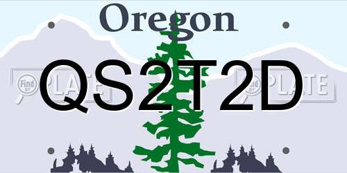 QS2T2D Oregon License Plate