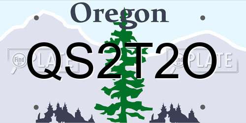 QS2T2O Oregon License Plate