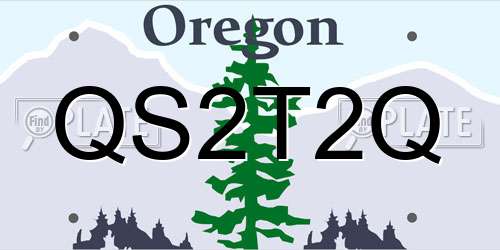 QS2T2Q Oregon License Plate