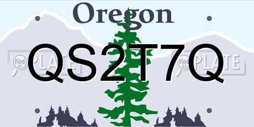 QS2T7Q Oregon License Plate