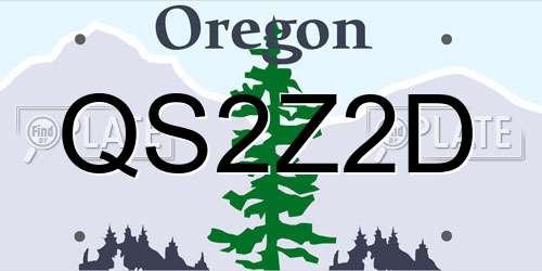 QS2Z2D Oregon License Plate