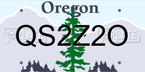 QS2Z2O Oregon License Plate