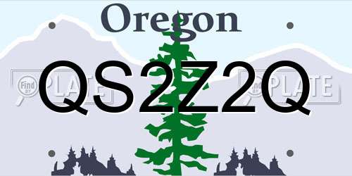QS2Z2Q Oregon License Plate