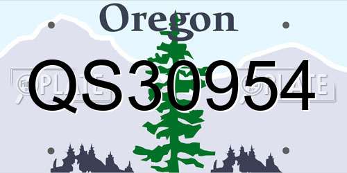QS30954 Oregon License Plate