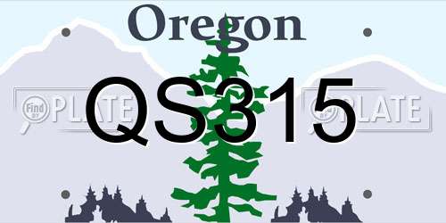 QS315 Oregon License Plate