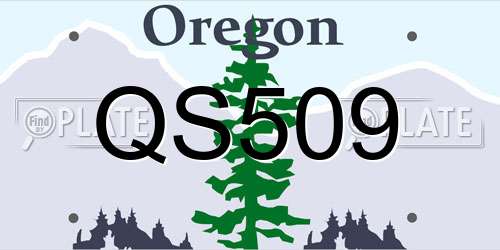 QS509 Oregon License Plate