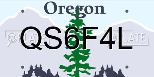 QS6F4L Oregon License Plate