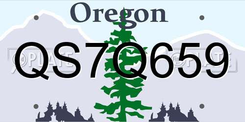 QS7Q659 Oregon License Plate