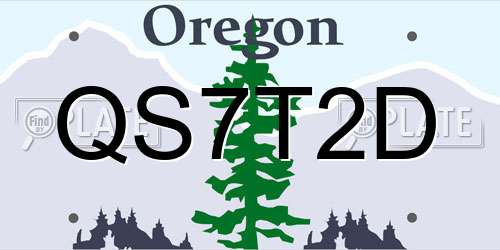 QS7T2D Oregon License Plate