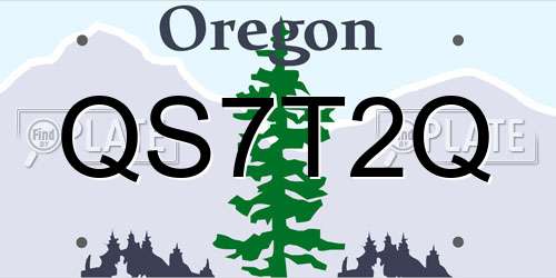 QS7T2Q Oregon License Plate