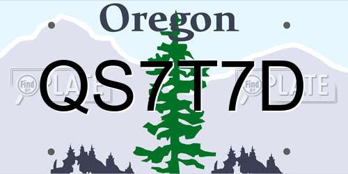QS7T7D Oregon License Plate