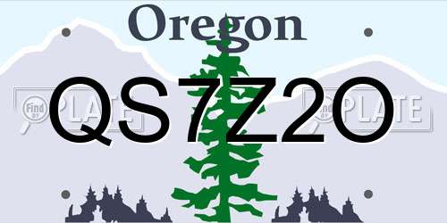QS7Z2O Oregon License Plate