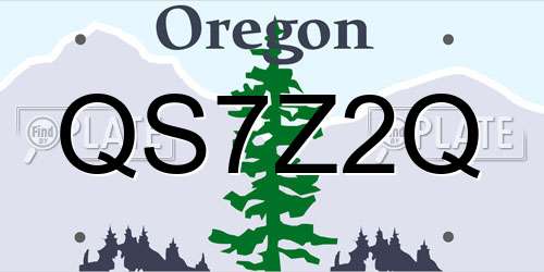 QS7Z2Q Oregon License Plate