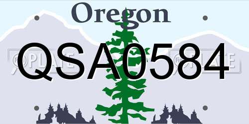 QSA0584 Oregon License Plate