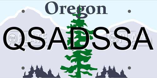 QSADSSA Oregon License Plate