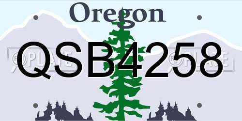 QSB4258 Oregon License Plate