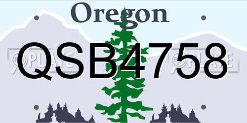 QSB4758 Oregon License Plate