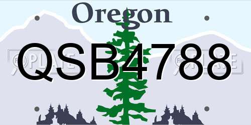 QSB4788 Oregon License Plate