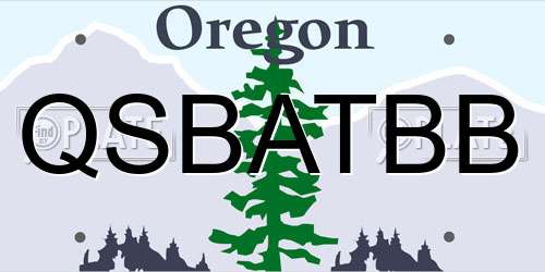 QSBATBB Oregon License Plate