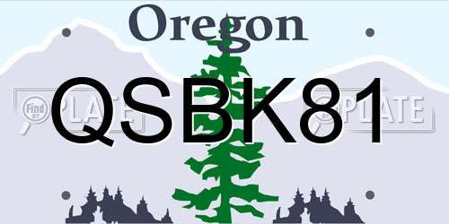 QSBK81 Oregon License Plate