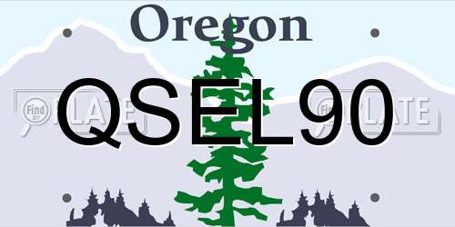 QSEL90 Oregon License Plate