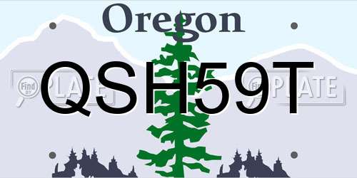 QSH59T Oregon License Plate