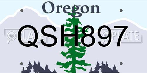 QSH897 Oregon License Plate