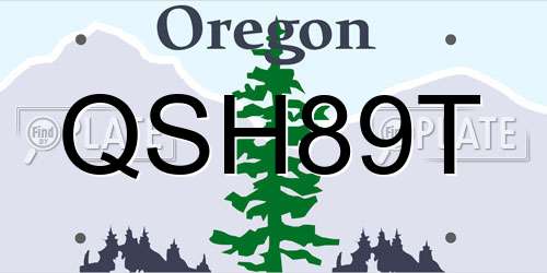 QSH89T Oregon License Plate
