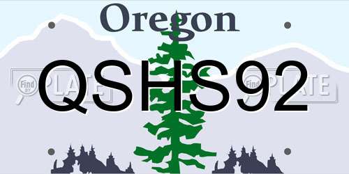 QSHS92 Oregon License Plate