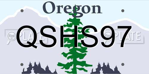 QSHS97 Oregon License Plate