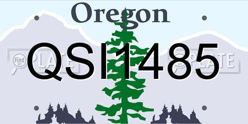 QSI1485 Oregon License Plate