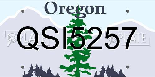 QSI5257 Oregon License Plate