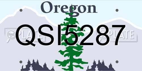 QSI5287 Oregon License Plate