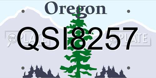 QSI8257 Oregon License Plate