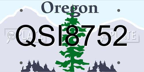 QSI8752 Oregon License Plate
