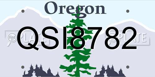 QSI8782 Oregon License Plate