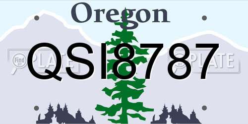 QSI8787 Oregon License Plate