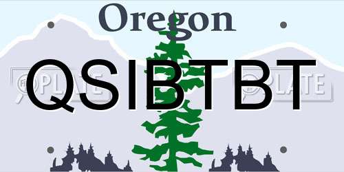 QSIBTBT Oregon License Plate