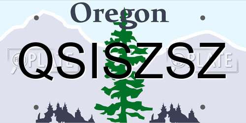 QSISZSZ Oregon License Plate