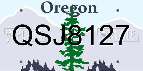 QSJ8127 Oregon License Plate