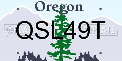 QSL49T Oregon License Plate