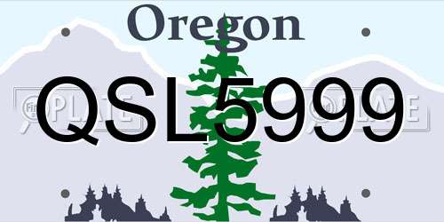 QSL5999 Oregon License Plate