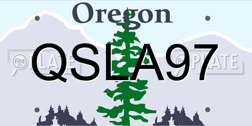 QSLA97 Oregon License Plate