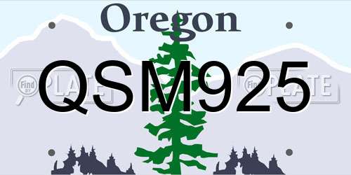 QSM925 Oregon License Plate