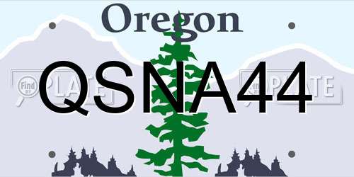 QSNA44 Oregon License Plate