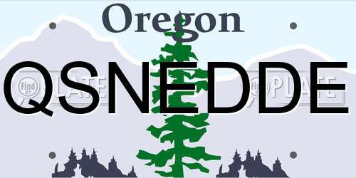 QSNEDDE Oregon License Plate