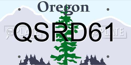 QSRD61 Oregon License Plate