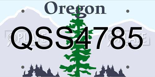 QSS4785 Oregon License Plate
